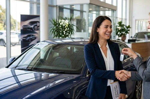 Customer getting answers about their car loan